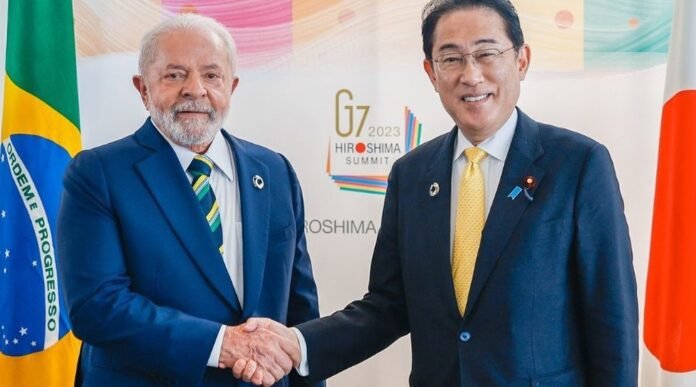 Presidente da República, Luiz Inácio Lula da Silva, durante Encontro com o Primeiro-Ministro do Japão, Fumio Kishida, em Hiroshima, no Japão, em maio deste ano, durante a Cúpula do G7 (Foto: Ricardo Stuckert/PR)