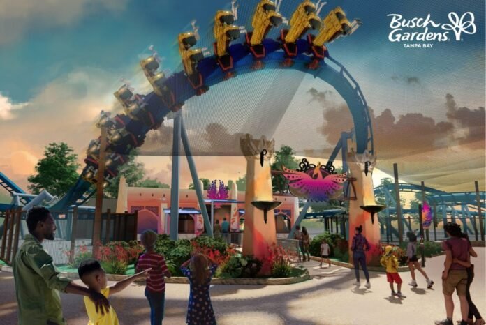 Nova montanha-russa do Busch Gardens Tampa pode atingir velocidade de até 70hm/h e está prevista para abrir no segundo semestre do ano que vem (Foto: Divulgação)