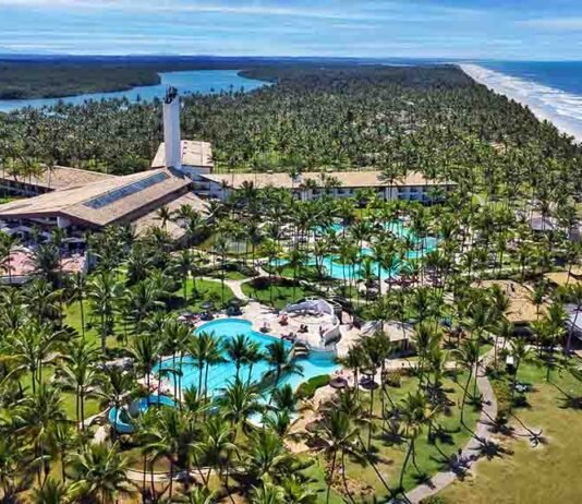 Aeroporto do Transamerica Comandatuba completa 27 anos no sul da Bahia Vista aérea do Transamerica Comandatuba, localizado na Ilha de Comandatuba, na Bahia (Foto: Divulgação)