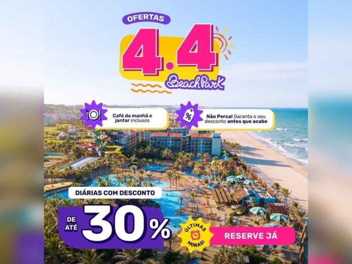 Promoção 4.4 do Beach Park oferece até 30% em resorts (Foto: Divulgação) Promoção 4.4 do Beach Park oferece até 30% em resorts (Foto: Divulgação)