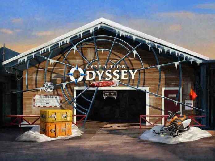 Visitantes participam da experiência ‘Expedition Odyssey: Fire & Ice’ em jornada que simula cenários do Ártico no SeaWorld Orlando (Foto: Divulgação)