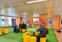 GRU Airport transmite jogos da Copa do Mundo em terminais Espaço temático da Copa do Mundo funcionará no Terminal 3 de GRU Airport (Foto: Divulgação)