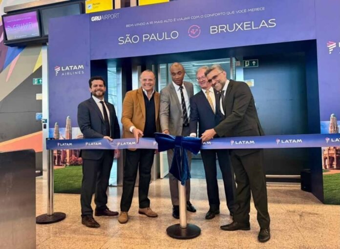 LATAM inaugurou rota direta entre São Paulo e Bruxelas nesta segunda-feira (Foto: Divulgação)