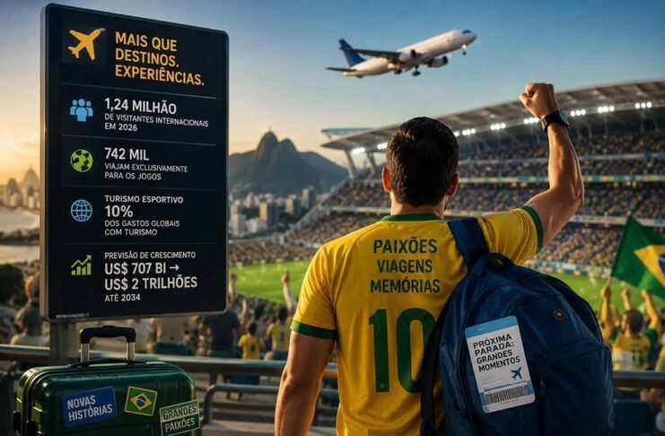 Futebol lidera as viagens esportivas em diferentes regiões do mundo (Foto: ChatGPT)