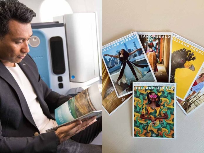Revista de bordo da KLM integra a experiência dos passageiros desde 1966 (Fotos: Divulgação/KLM) Revista de bordo da KLM integra a experiência dos passageiros desde 1966 (Fotos: Divulgação/KLM)