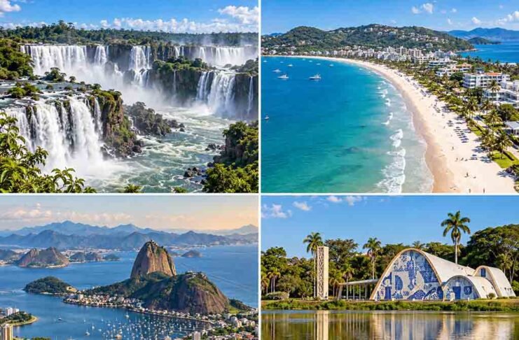 Foz do Iguaçu, Florianópolis, Rio de Janeiro e Belo Horizonte estão entre os destinos sugeridos pelo Grupo JCA para diferentes perfis de viajantes (Foto: ChatGPT)