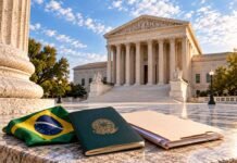 Brasileiro leva Suprema Corte dos EUA a debater detenção sem fiança Suprema Corte dos Estados Unidos vai analisar recurso sobre detenção de imigrantes durante processos de deportação (Foto: Divulgação/IA)