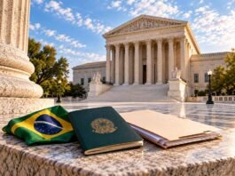 Brasileiro leva Suprema Corte dos EUA a debater detenção sem fiança Suprema Corte dos Estados Unidos vai analisar recurso sobre detenção de imigrantes durante processos de deportação (Foto: Divulgação/IA)
