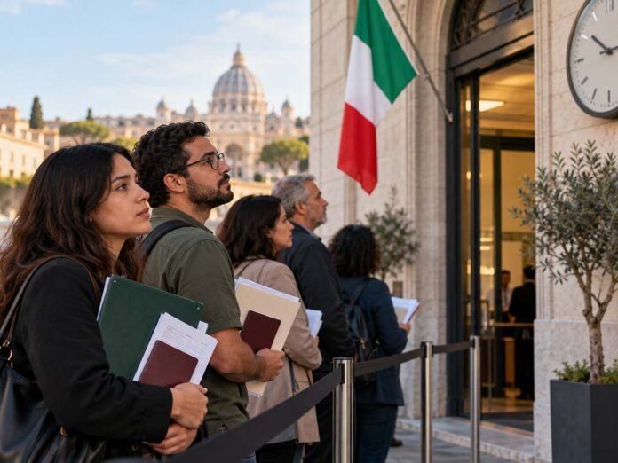 Brasileiros podem enfrentar espera de até 15 anos pelo reconhecimento da cidadania italiana nos consulados (Foto: IA) Brasileiros podem enfrentar espera de até 15 anos pelo reconhecimento da cidadania italiana nos consulados (Foto: IA)