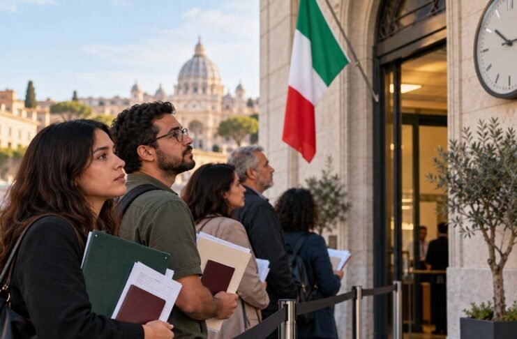 Brasileiros podem enfrentar espera de até 15 anos pelo reconhecimento da cidadania italiana nos consulados (Foto: IA)